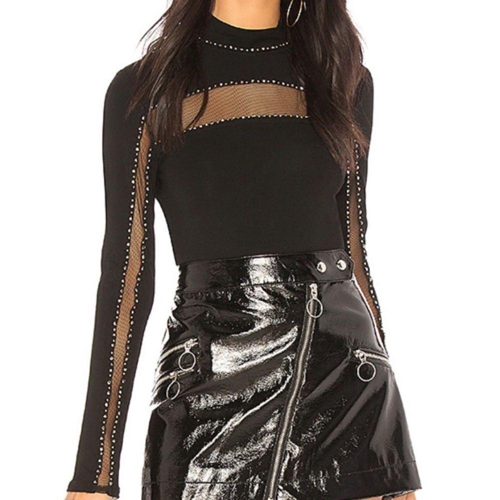 Black beaded bodysuit